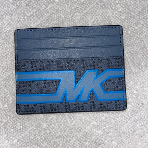 Michael Kors Cooper Graphic Logo Tall Card Case Denim Multi NWT - Picture 2 of 4